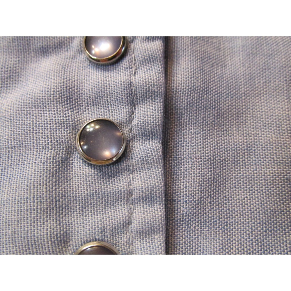 Wrangler Cowboy Cut Western Pearl Snap Shirt Mens 15.5x34 Blue Plaid Yoke VTG - Picture 7 of 16